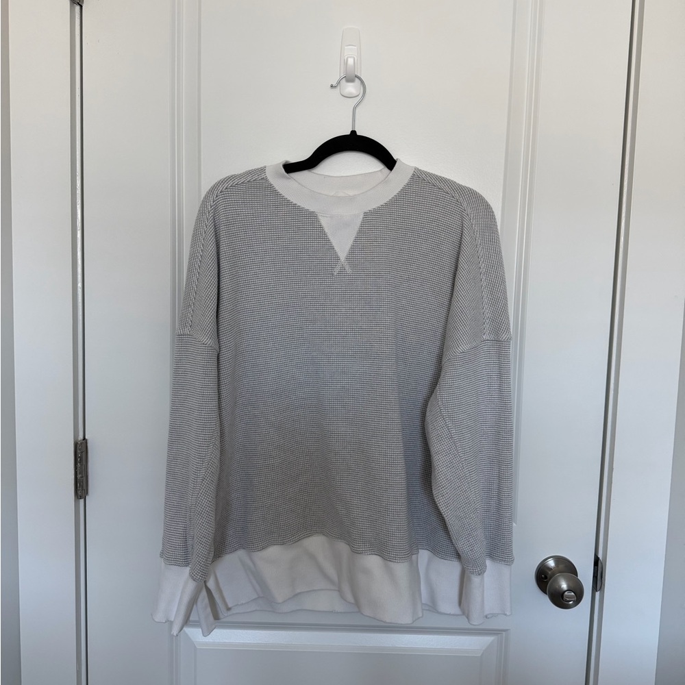 Aerie Waffle Oversized Crewneck Sweatshirt